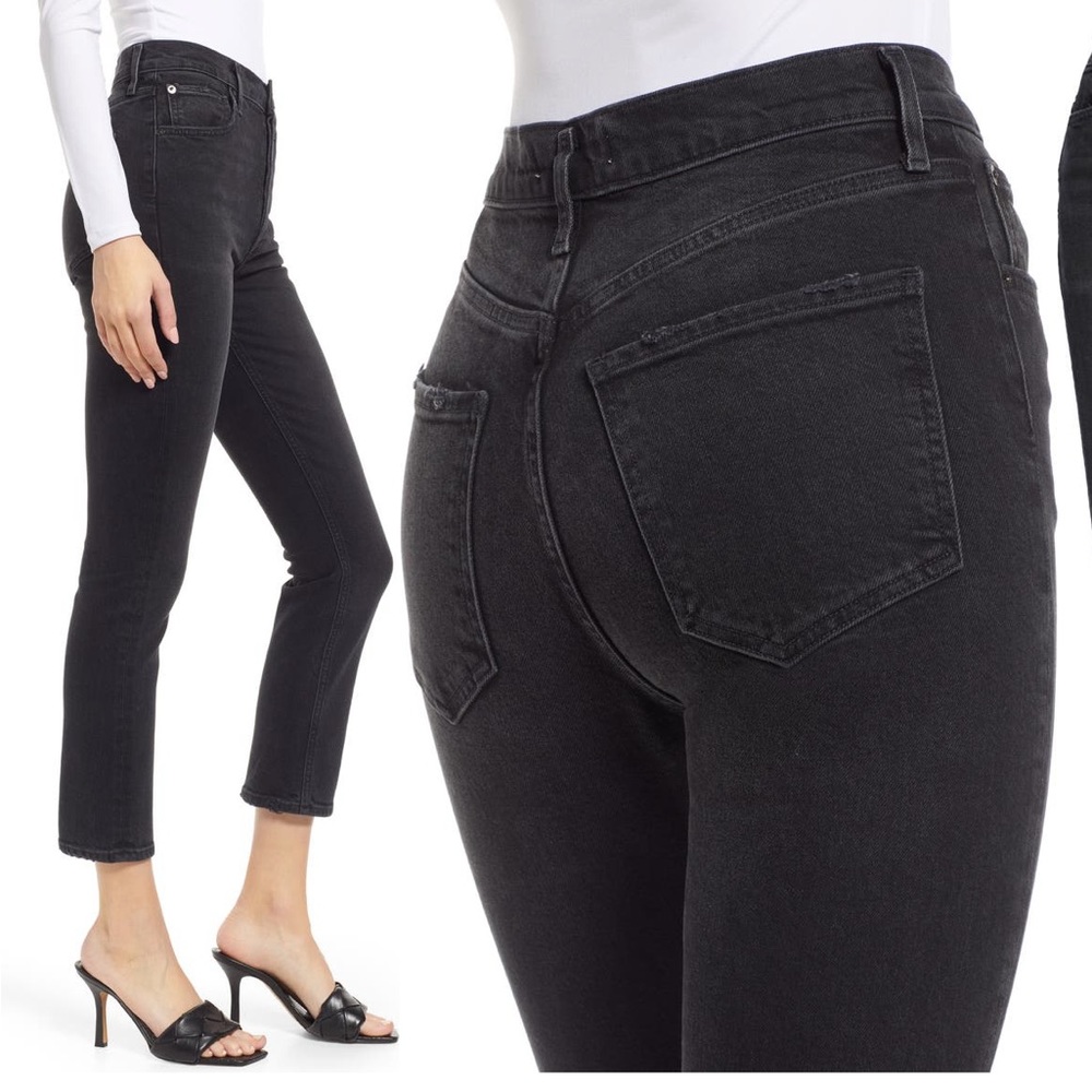 Agolde Riley High Waist Straight Leg Organic Cotton Blend Crop Jeans